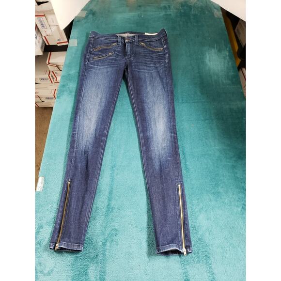 Rag & Bone Jeans Size 27 Blue Stretch Denim Pants Ladies Mid Rise Ladies Skinny - Picture 2 of 13